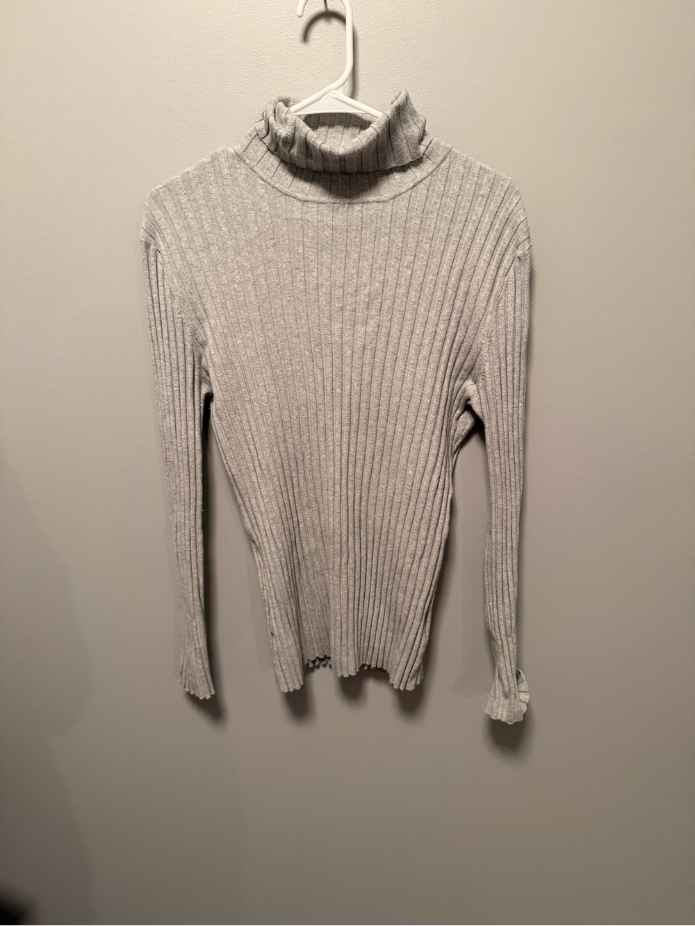 Sundance Light Gray Ribbed Turtleneck Sweater